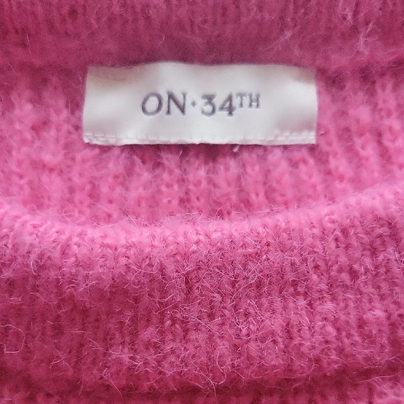 Vibrant Pink and Red Striped Women's Sweater - Picture 2 of 4